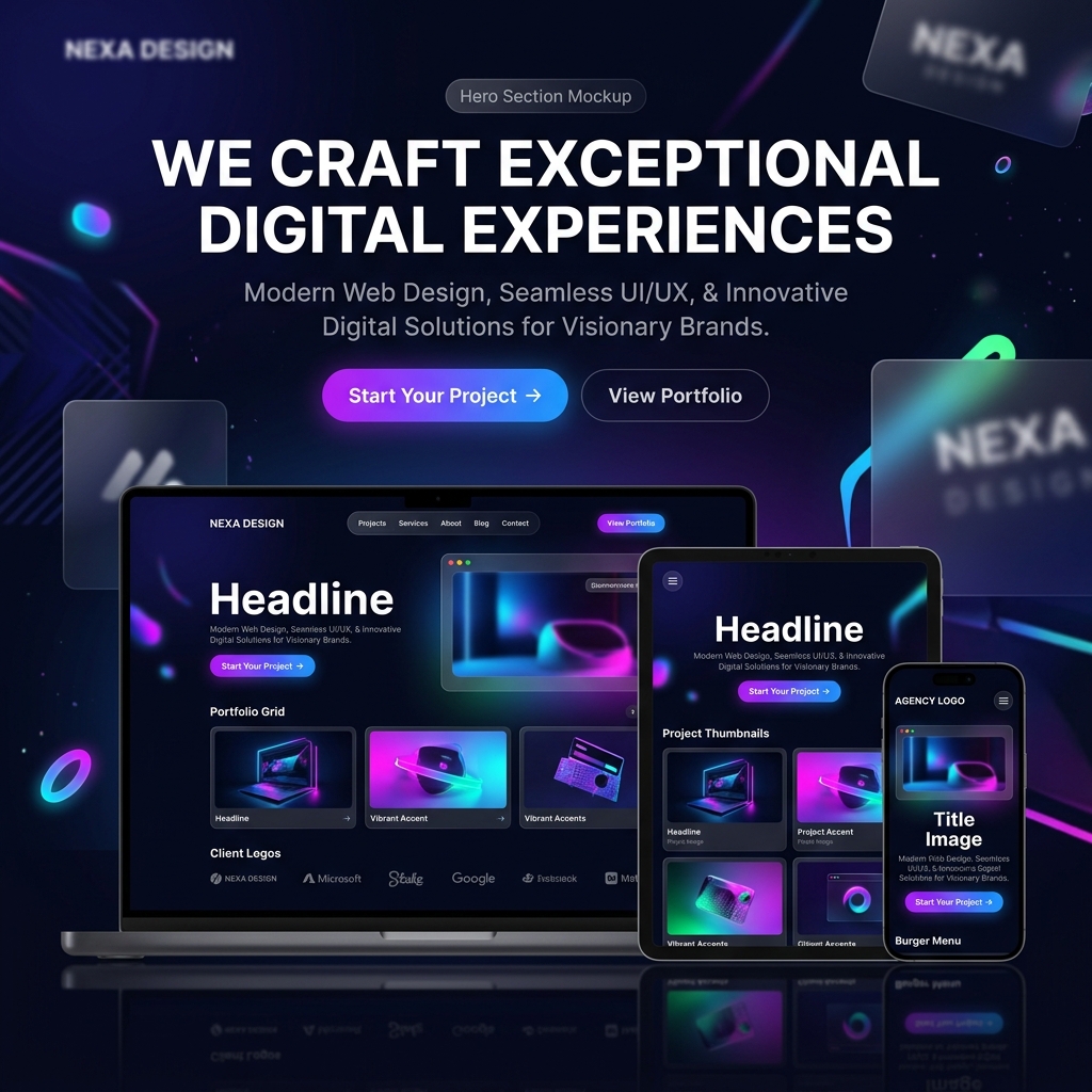 Website and app design mockups by 1-800 Web Design